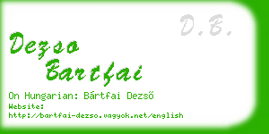 dezso bartfai business card