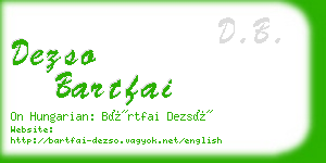 dezso bartfai business card